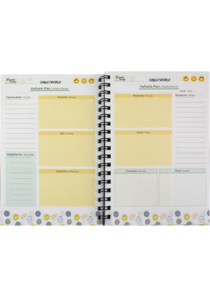 Smiley 17X24 Spiralli Haftalık, Aylık, Yıllık 100 Yaprak