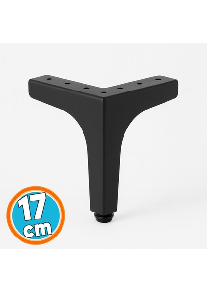 Mobilya Ayağı Dayanıklı Modern Tasarım Koltuk Sehpa Masa Tv Ünitesi Uyumlu 17 cm Siyah Metal