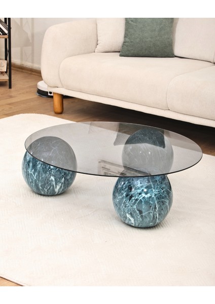 Modern Orta Sehpa & Küre Sehpa & Top Sehpa & Füme Yuvarlak Cam & Ocean fırsatları