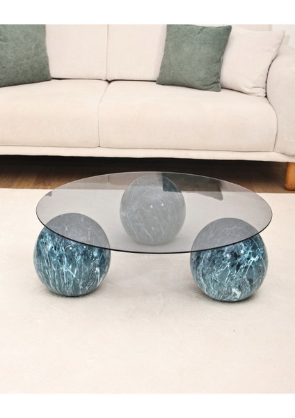 Modern Orta Sehpa & Küre Sehpa & Top Sehpa & Füme Yuvarlak Cam & Ocean indirimleri