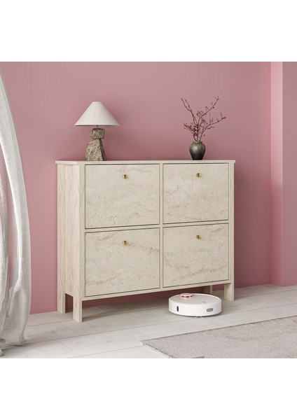 Palermo Ayakkabılık Çok Amaçlı Dolap Dresuar Traverten