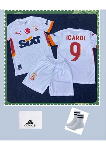 Gâlatâsarâ’y-Icardi Kırmızı 2024 /2025 Sezonu Çocuk Futbol Forması 4’lü Set (Beyaz) fiyatları