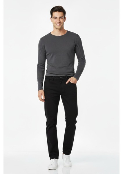 Erkek Siyah Kanvas Likralı Pantolon BGL-ST04890