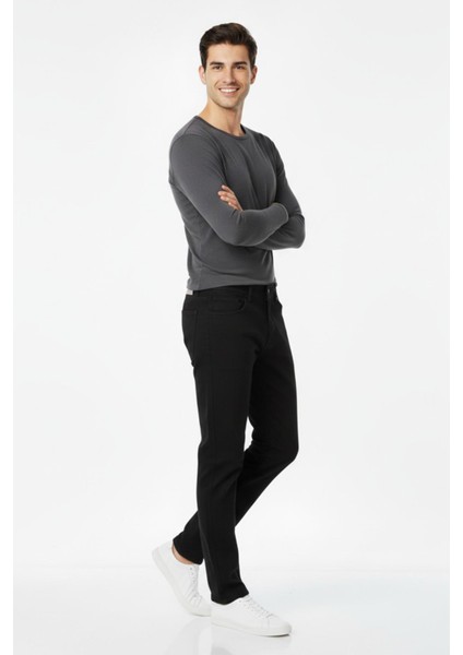 Erkek Siyah Kanvas Likralı Pantolon BGL-ST04890 fırsatları
