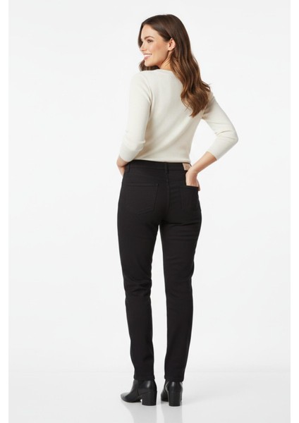 Kadın Siyah Kanvas Likralı Pantolon BGL-ST04889 fırsatları