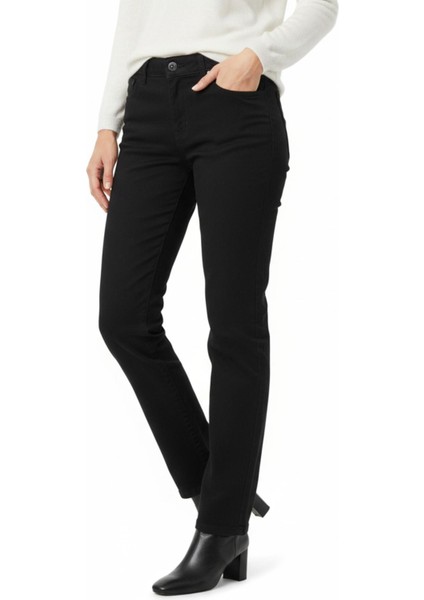 Kadın Siyah Kanvas Likralı Pantolon BGL-ST04889 indirimleri
