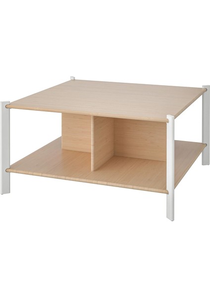 Jattesta Orta Sehpa Beyaz Bambu 80 x 80 cm