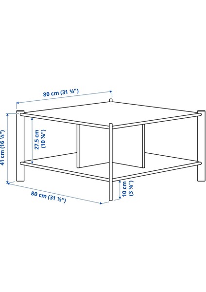 Jattesta Orta Sehpa Beyaz Bambu 80 x 80 cm fiyatları