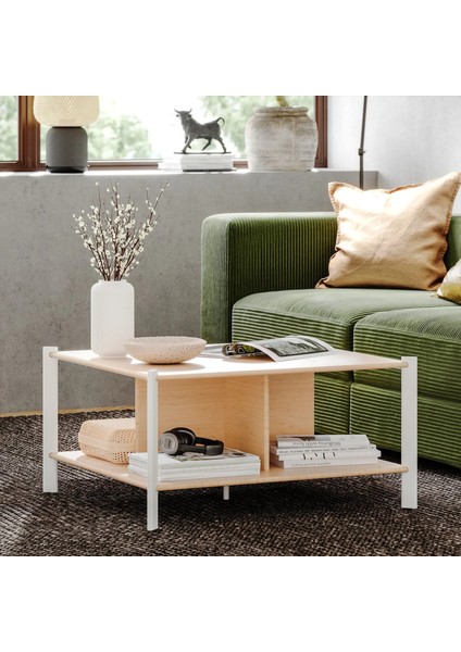 Jattesta Orta Sehpa Beyaz Bambu 80 x 80 cm modelleri