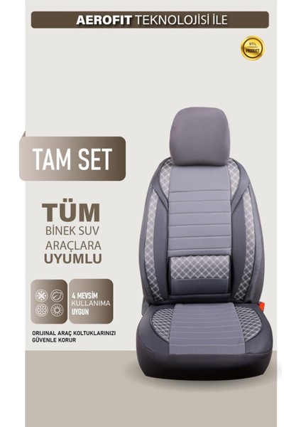 Volkswagen Golf 6 Uyumlu Yarı Deri Oto Koltuk Kılıfı Ön/arka 5 Li Set Atlas Füme modelleri