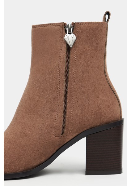Sirius Taba Süet Lastik Detay Kadın Topuklu Bot indirimleri