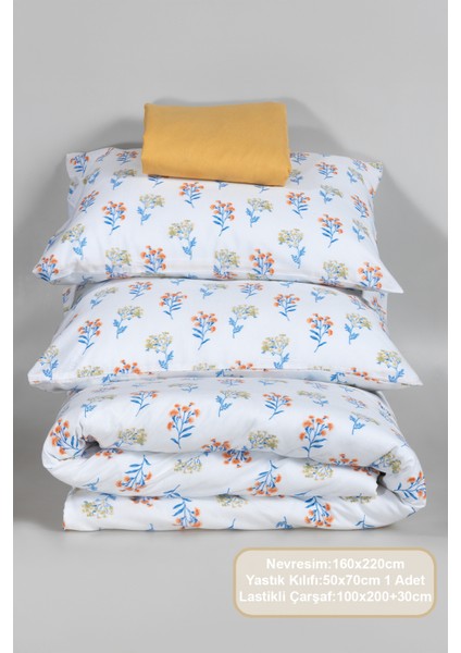 Caren Nevresim Takımı Tek Kişilik (160X220 Cm) Hardal