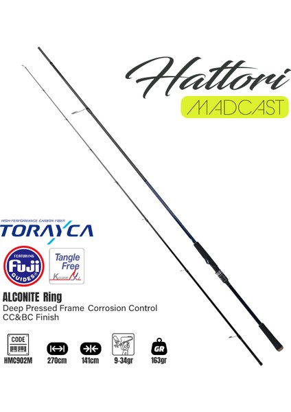 Madcast 270CM 9-34GR Spin Kamışı
