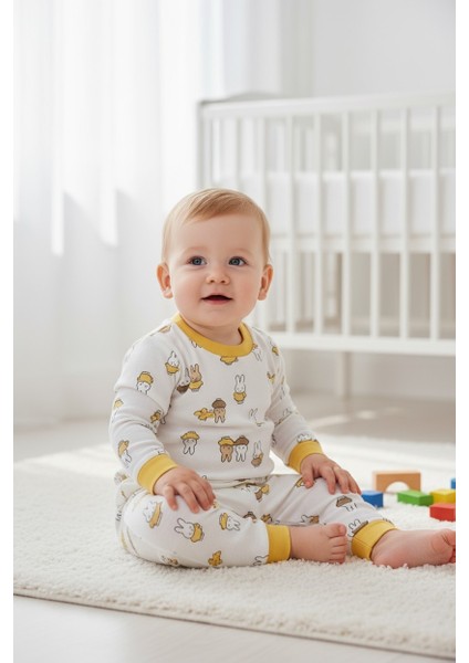 Tavşan Desenli Önü Çıtçıtlı Bebek Pijama Takım fiyatları