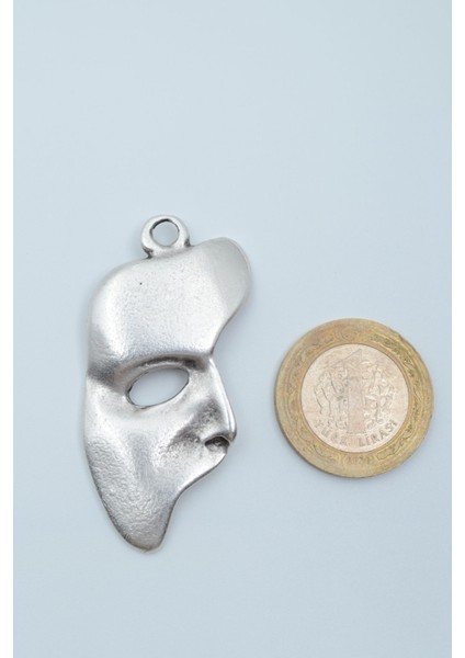 The Phantom Of The Opera - Maske Gümüş Kaplama Deri İp Kolye fırsatları