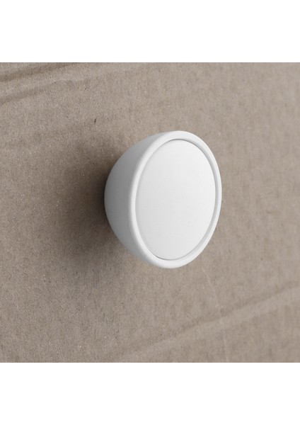 Tek Vidalı Beyaz Renk Piyano Polimer Düğme Kulp Bombeli Dolap Mobilya Dolap Çekmece Kulpu Kulbu