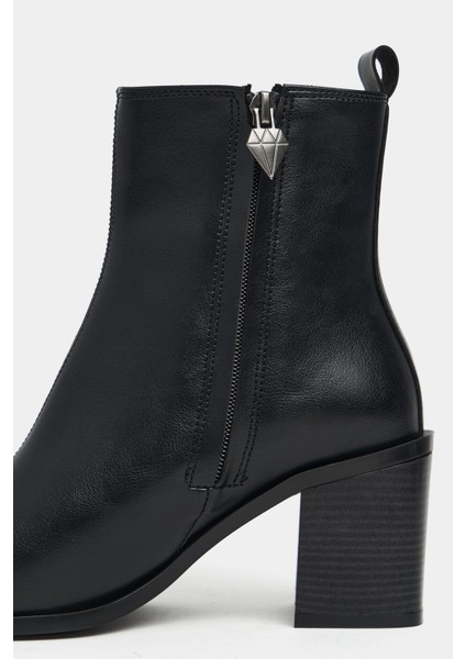 Sirius Siyah Mat Lastik Detay Kadın Topuklu Bot indirimleri