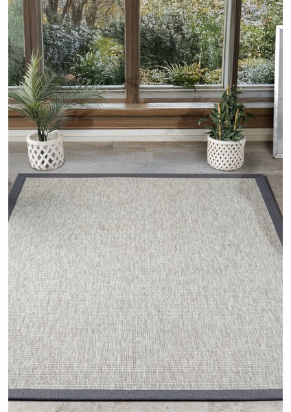 Bombay Gri Halı Mavi Bordürlü Kolay Temizlenen Hasır Dokulu Sisal Halı 663 fiyatları