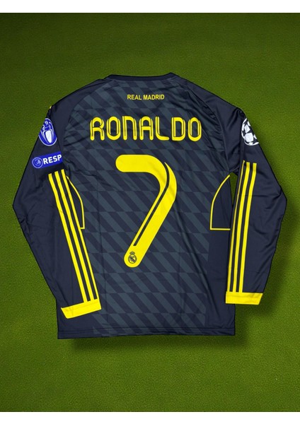 Nostaljik Uzun Kollu Real Madrid Siyah Ronaldo Forması