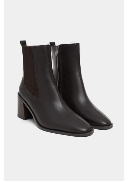 Sirius Kahve Mat Lastik Detay Kadın Topuklu Bot fırsatları