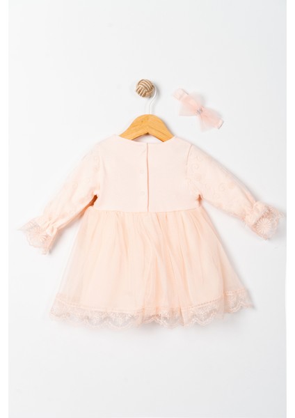 Kız Bebek Mevlütlük Dantelli Bandanalı Elbise modelleri