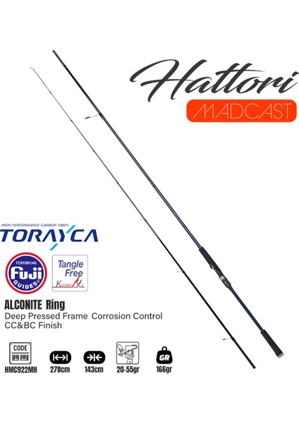 Madcast 278CM 20-55GR Spin Kamışı