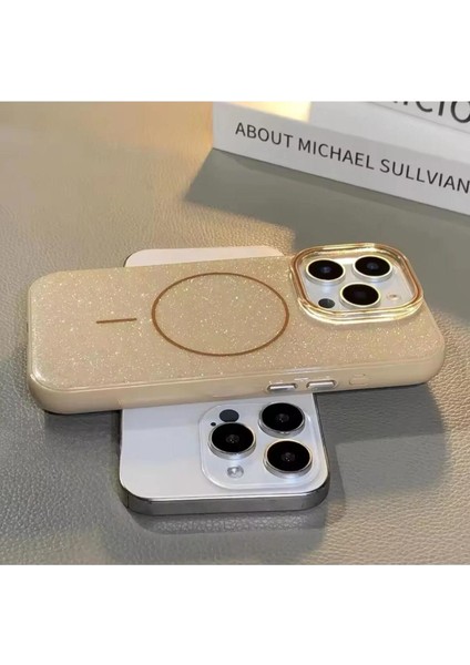 iPhone 16 Pro Max Kılıf Simli Parıltı Işıltı Luxury Renkli Magsafe Manyetik Wireless Şarj Özellikli