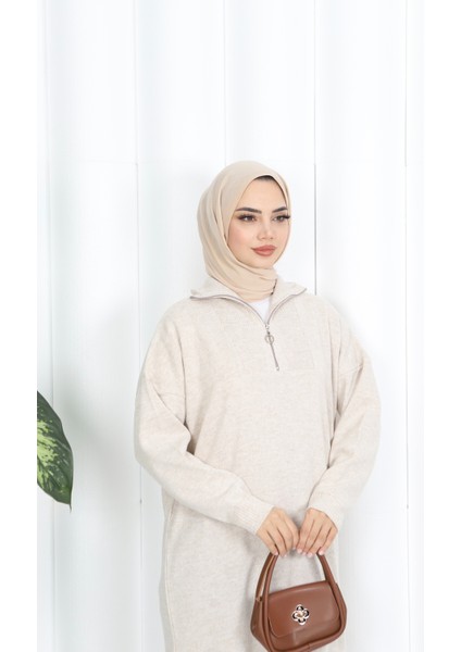 Fitilli Fermuarlı Triko Elbise modelleri