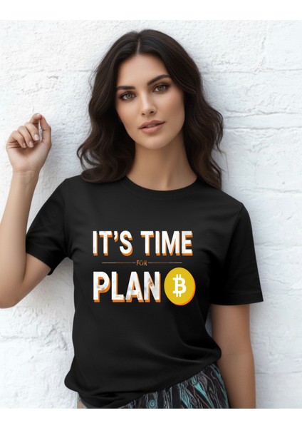 Devısso Traders Time For Plan B - Bitcoin - Trader, Borsaci Kadınb Siyah T-Shirt