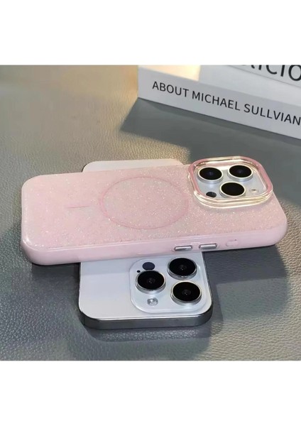 iPhone 16 Pro Max Kılıf Simli Parıltı Işıltı Luxury Renkli Magsafe Manyetik Wireless Şarj Özellikli