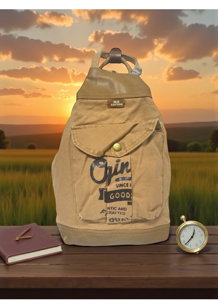 Kaliteli Küçük Boy Tek Gözlü Vintage Salaş Disayn Sırt Günlük Gezi Trekking Çantası S Boy 19CMX32CM