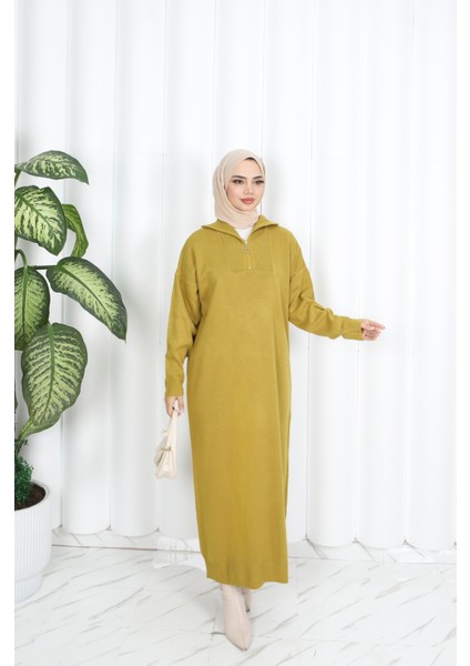 Fitilli Fermuarlı Triko Elbise fiyatları