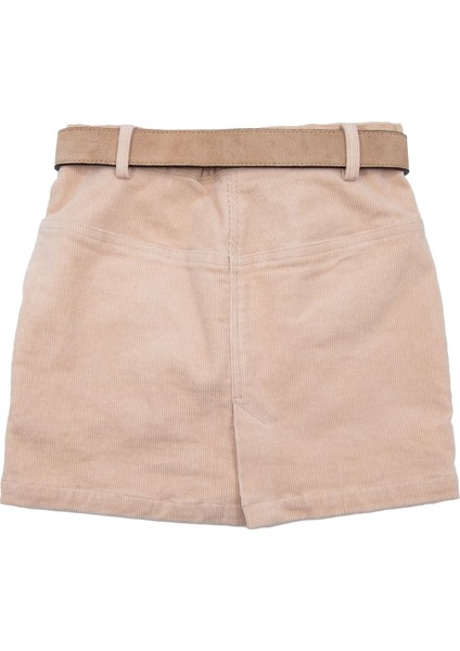 Fitilli Kadife Krem Kışlık Kız Çocuk Etek fırsatları