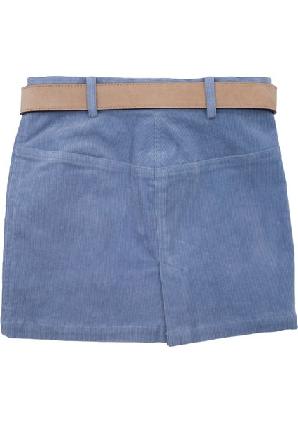 Fitilli Kadife Açık Mavi Kışlık Kız Çocuk Etek fırsatları