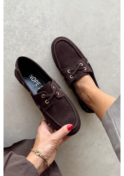 Alberta Kahverengi Hakiki Süet Loafer