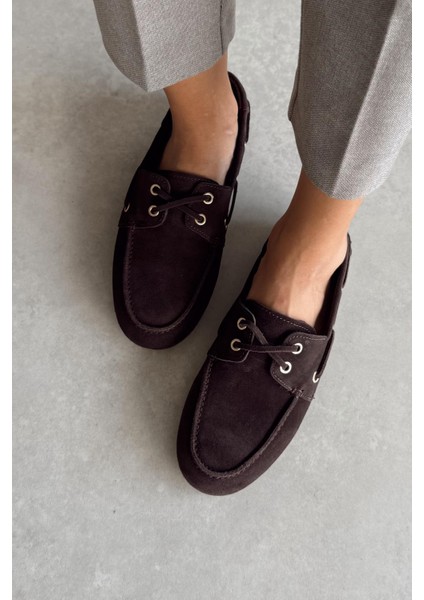 Alberta Kahverengi Hakiki Süet Loafer modelleri