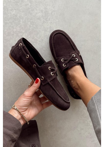 Alberta Kahverengi Hakiki Süet Loafer indirimleri