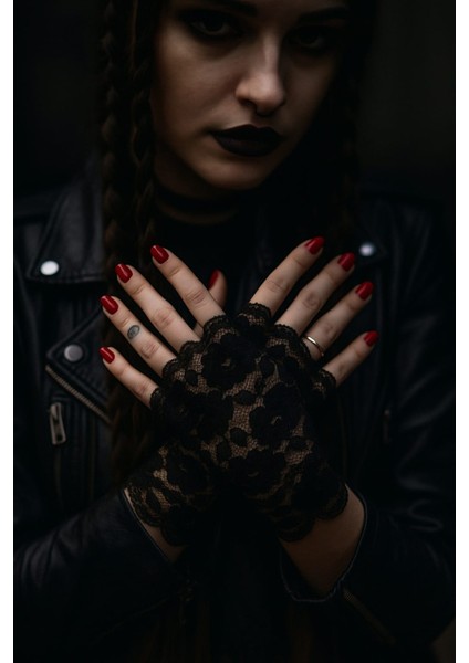 Dantel eldiven,siyah parmaksız eldiven,dans eldiveni, gelin eldiveni, kostüm, nikah