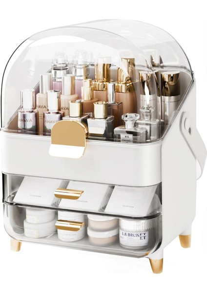 Çok Amaçlı 3 Çekmece ve Üst Kapaklı Makyaj Organizeri Depolama Kutusu modelleri