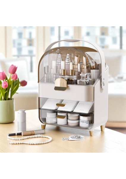 Çok Amaçlı 3 Çekmece ve Üst Kapaklı Makyaj Organizeri Depolama Kutusu fırsatları