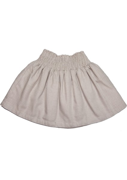 Nakış Işlemeli Ekose Açık Kahve Baharlık Kız Çocuk Etek fırsatları
