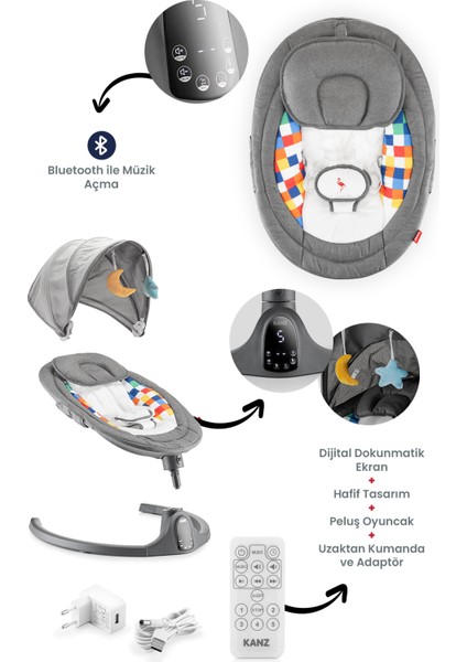 Flamingo Plus Elektrikli Ana Kucağı Gri modelleri