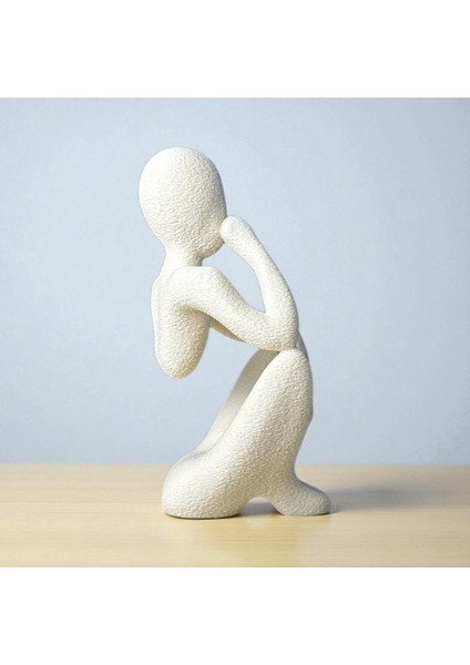 Minimal Düşünen Figür Heykel – Modern Dekoratif Obje | Pürüzlü Doku | Kabuk Factory Tasarımı fiyatları