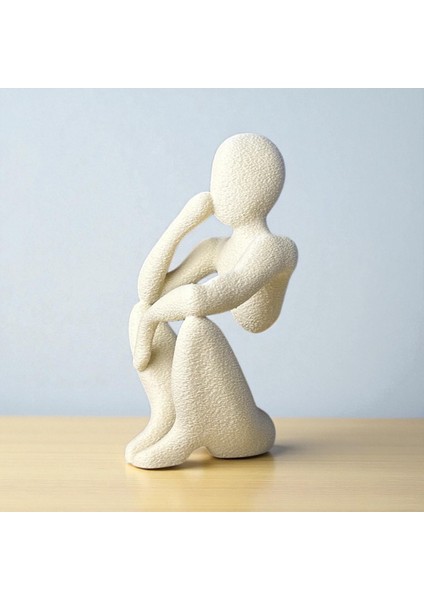 Minimal Düşünen Figür Heykel – Modern Dekoratif Obje | Pürüzlü Doku | Kabuk Factory Tasarımı modelleri