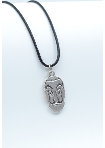 La Casa De Papel - Salvador Dali Gümüş Kaplama Deri İp Kolye