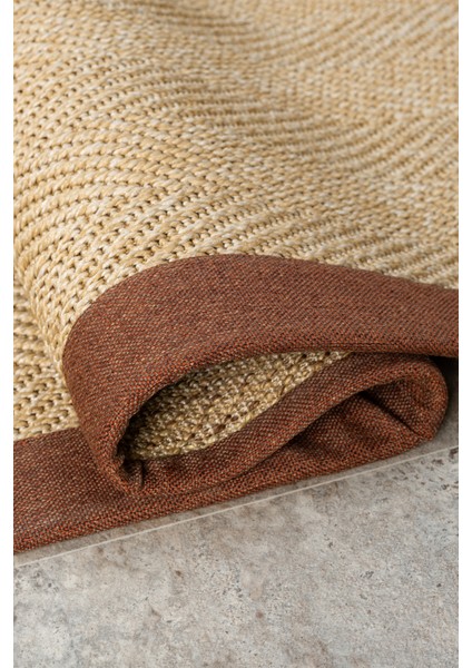 Bombay Bej Halı Terra Bordürlü Kolay Temizlenen Hasır Dokulu Sisal Halı 665 modelleri