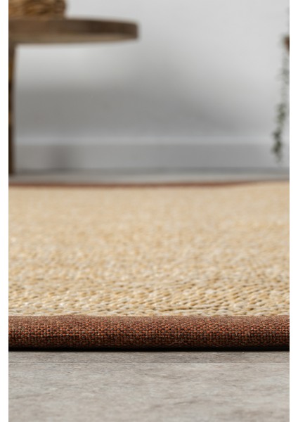 Bombay Bej Halı Terra Bordürlü Kolay Temizlenen Hasır Dokulu Sisal Halı 665 fırsatları