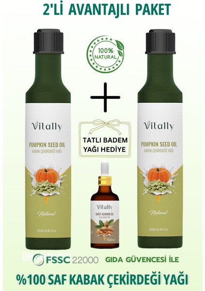 Kabak Çekirdeği Yağı 250 ml 2'li