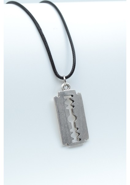 Jilet Gümüş Kaplama Deri İp Kolye