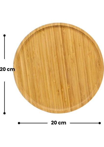 Bambu Yuvarlak Servis Tabağı, Sunum Seti 20X20 cm fiyatları